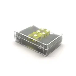 Dice-Case of 2 Large 19mm Transparent Non-Precision Dice - Yellow with White Pips - Your Source for Gaming Essentials