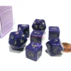 Dice-Cheater's Polyhedral 7-Dice Chessex Set - Pearlescent Purple with Gold Numbers - Your Source for Gaming Essentials