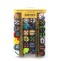 Dice-Chessex 2019 Gemini Dice Color Reference Packet - 26 D6 16mm Dice - Your Source for Gaming Essentials