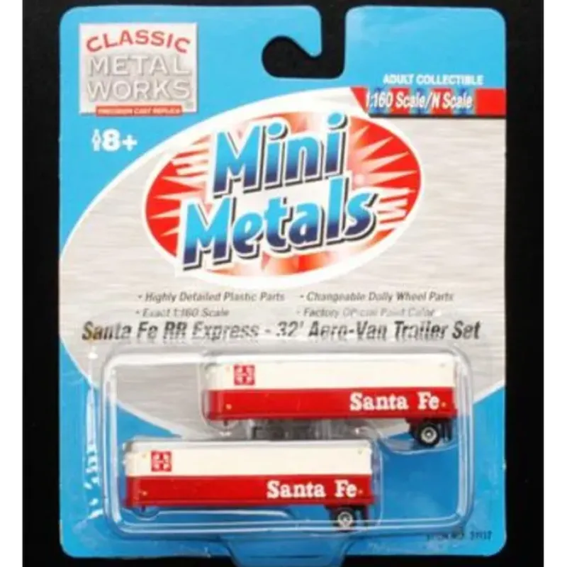 Discount Classic Metal Works 51117 N Mini Metals SF Express 32' Aero-Van Trailer Set - Your Source for Gaming Essentials Trains
