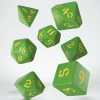 Dice>Classic Runic 7 Piece Polyhedral Dice Set - Green & Yellow - Your Source for Gaming Essentials