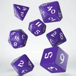 Dice-Classic Runic 7 Piece Polyhedral Dice Set - Purple & White - Your Source for Gaming Essentials
