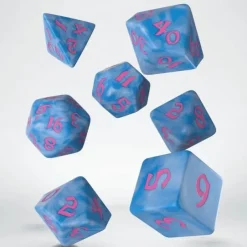 Dice-Classic Runic 7 Piece Polyhedral Dice Set - Glacier & Pink - Your Source for Gaming Essentials