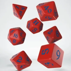 Dice-Classic Runic 7 Piece Polyhedral Dice Set - Red & Blue - Your Source for Gaming Essentials