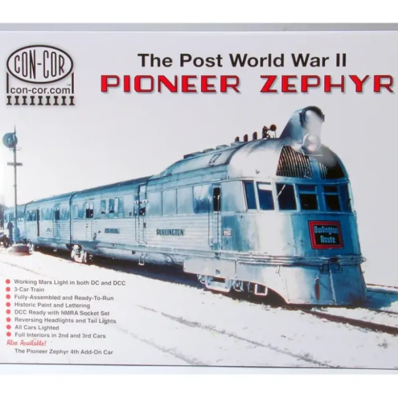 Sale Con-Cor 8734 Burlington Pioneer Zephyr N Gauge Diesel Passenger Train Set - Your Source for Gaming Essentials Trains