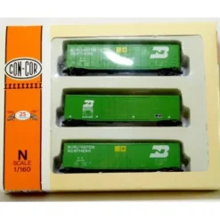 Hot Con-Cor 0001-008974 N Burlington Northern 50' Box Cars (Set of 3) NIB - Your Source for Gaming Essentials Trains