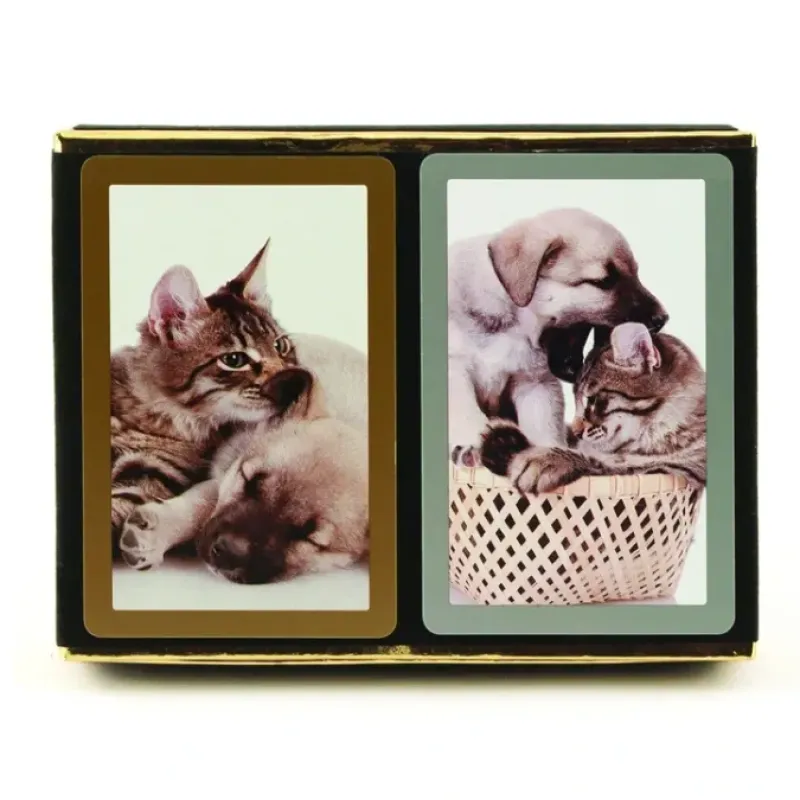 Cards-Congress Cat & Dog Jumbo Index Bridge Playing Cards - 2 Deck Set - Your Source for Gaming Essentials