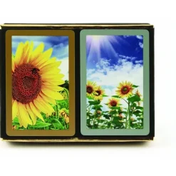 Cards-Congress Sunflowers Standard Index Bridge Playing Cards - 2 Deck Set - Your Source for Gaming Essentials
