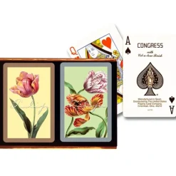 Cards-Congress Tulips Standard Index Bridge Playing Cards - 2 Deck Set - Your Source for Gaming Essentials