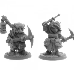 Tabletop Miniatures>Deep Gnome Heroes (2) #30062 Reaper Legends: Bones USA Unpainted Plastic Figures - Your Source for Gaming Essentials