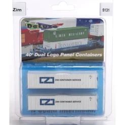 Hot Deluxe Innovations 5131 N ZIM 40' Dual Logo Panel Container (Pack of 2) - Your Source for Gaming Essentials Trains