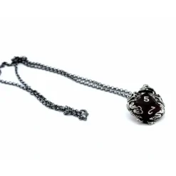 Dice-Dice Pendant Necklace 'Dragons' with Gunmetal Gray Finish - Holds a D10 - Your Source for Gaming Essentials