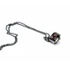 Dice-Dice Pendant Necklace 'Serrated Blade' with Gunmetal Gray Finish - Holds a D10 - Your Source for Gaming Essentials