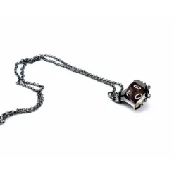 Dice-Dice Pendant Necklace 'Serrated Blade' with Gunmetal Gray Finish - Holds a D10 - Your Source for Gaming Essentials