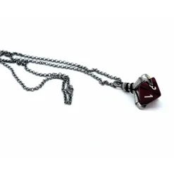 Dice-Dice Pendant Necklace with Gunmetal Gray Finish - Holds a D8 - Your Source for Gaming Essentials