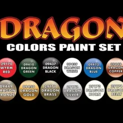 Tabletop Miniatures>Dragon Colors Paint Set #09917 (12 Bottles) - Your Source for Gaming Essentials