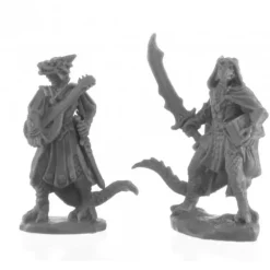 Dragonfolk Bard and Thief #44145 Bones Black Unpainted Plastic Figures - Your Source for Gaming Essentials Store
