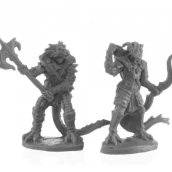 Tabletop Miniatures>Dragonfolk Fighter and Ranger #44146 Bones Black Unpainted Plastic Figures - Your Source for Gaming Essentials