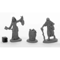 Tabletop Miniatures>Dreadmere Townsfolk: Fishwife & Crone (2) #44033 Bones Black Plastic - Your Source for Gaming Essentials