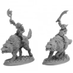 Tabletop Miniatures>Dungeon Dwellers Goblin Wolfriders (2) #07041 Bones USA Unpainted Plastic - Your Source for Gaming Essentials