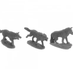 Tabletop Miniatures>Dungeon Dwellers Wolf Pack (3) #07038 Bones USA Unpainted Plastic Figures - Your Source for Gaming Essentials