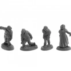 Tabletop Miniatures>Dungeon Dwellers Zombies (4) #07055 Bones USA Unpainted Plastic Figures - Your Source for Gaming Essentials