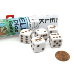 Dice-Elk Dice Game with 5 Dice Travel Tube and Gaming Instructions - Your Source for Gaming Essentials