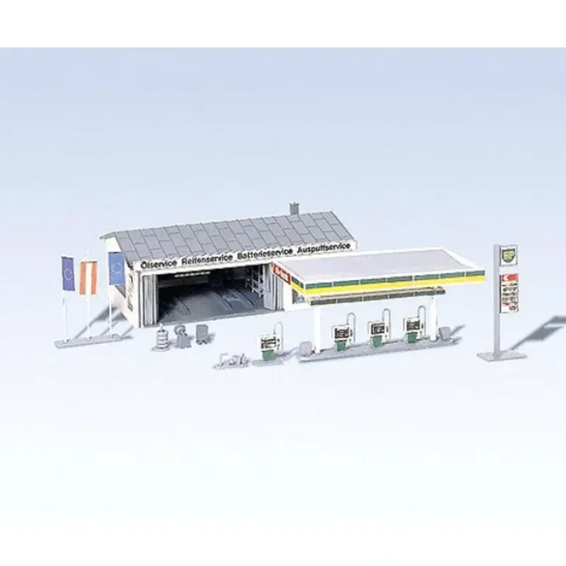 Online Faller 130345 Gas Station with Service Bay Building Kit - Your Source for Gaming Essentials Trains