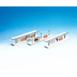 Clearance Faller 222119 N Set of 3 Station Platforms - 1 Open & 2 with Roofs - Your Source for Gaming Essentials Trains