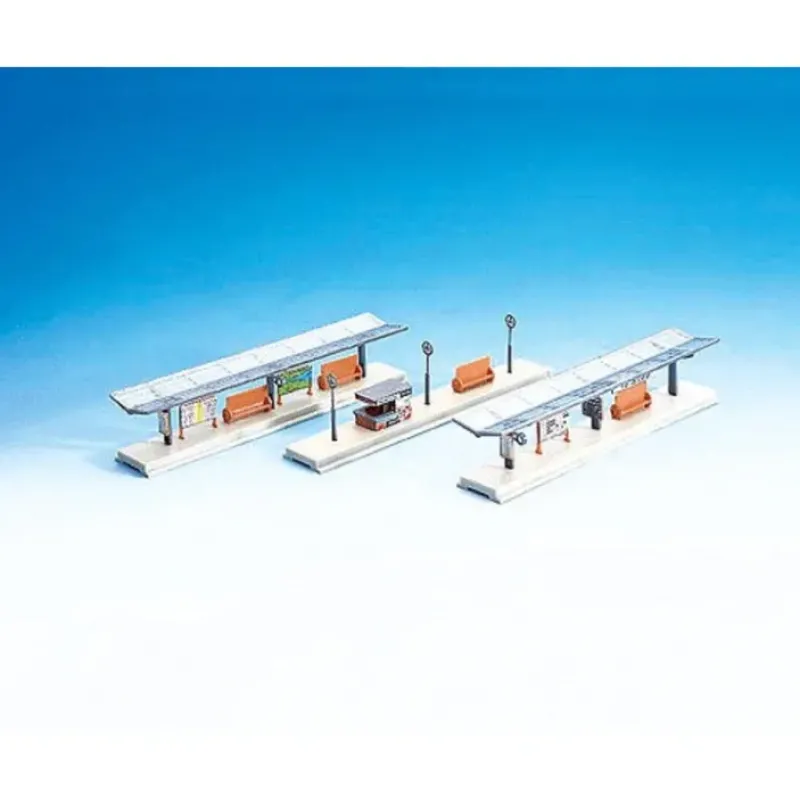Clearance Faller 222119 N Set of 3 Station Platforms - 1 Open & 2 with Roofs - Your Source for Gaming Essentials Trains