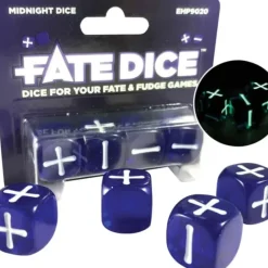 Dice-Fate Dice: Midnight Dice (Single-Player Pack, 4 Dice) - Your Source for Gaming Essentials