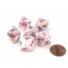 Dice-Festive 15mm 8 Sided D8 Chessex Dice, 6 Pieces - Pop Art with Red Numbers - Your Source for Gaming Essentials