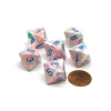 Dice-Festive 15mm 8 Sided D8 Chessex Dice, 6 Pieces - Pop Art with Blue Numbers - Your Source for Gaming Essentials