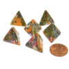 Dice-Festive 18mm 4 Sided D4 Chessex Dice, 6 Pieces - Vibrant with Brown - Your Source for Gaming Essentials