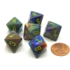 Dice-Festive 15mm 8 Sided D8 Chessex Dice, 6 Pieces - Rio with Yellow - Your Source for Gaming Essentials