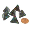 Dice-Festive 18mm 4 Sided D4 Chessex Dice, 6 Pieces - Mosaic with Yellow - Your Source for Gaming Essentials