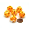 Dice-Festive 18mm 12 Sided D12 Chessex Dice, 6 Pieces - Sunburst with Red Numbers - Your Source for Gaming Essentials