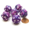 Dice-Festive 20mm 20 Sided D20 Chessex Dice, 6 Pieces - Violet with White Numbers - Your Source for Gaming Essentials