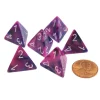 Dice-Festive 18mm 4 Sided D4 Chessex Dice, 6 Pieces - Violet with White - Your Source for Gaming Essentials