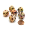 Dice-Festive 18mm 12 Sided D12 Chessex Dice, 6 Pieces - Circus with Black - Your Source for Gaming Essentials
