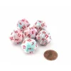 Dice-Festive 18mm 20 Sided D20 Chessex Dice, 6 Pieces - Pop Art with Red Numbers - Your Source for Gaming Essentials