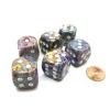 Dice-Festive 20mm Big D6 Chessex Dice, 6 Pieces - Carousel with White Pips - Your Source for Gaming Essentials