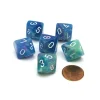 Dice-Festive 16mm D10 (0-9) Chessex Dice, 6 Pieces - Waterlily with White Numbers - Your Source for Gaming Essentials