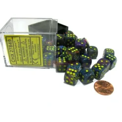Dice-Festive 12mm D6 Chessex Dice Block (36 Dice) - Rio with Yellow Pips - Your Source for Gaming Essentials