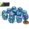 Dice-Festive 16mm D6 Chessex Dice Block (12 Die) - Waterlily with White Pips - Your Source for Gaming Essentials