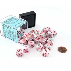 Dice-Festive 12mm D6 Chessex Dice Block (36 Dice) - Pop Art with Red Pips - Your Source for Gaming Essentials