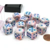 Dice-Festive 16mm D6 Chessex Dice Block (12 Die) - Pop Art with Blue Pips - Your Source for Gaming Essentials