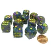 Dice-Festive 16mm D6 Chessex Dice Block (12 Dice) - Rio with Yellow Pips - Your Source for Gaming Essentials