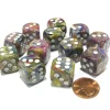 Dice-Festive 16mm D6 Chessex Dice Block (12 Dice) - Carousel with White Pips - Your Source for Gaming Essentials