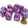 Dice-Festive 16mm D6 Chessex Dice Block (12 Dice) - Violet with White Pips - Your Source for Gaming Essentials